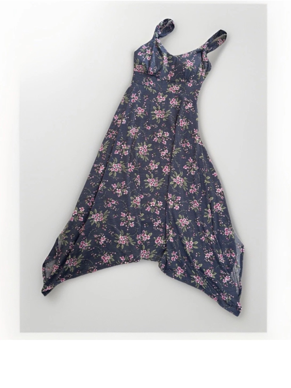 Derek Heart Women's Floral Navy With Pink Flowers Sleeveless Maxi Dress Size M